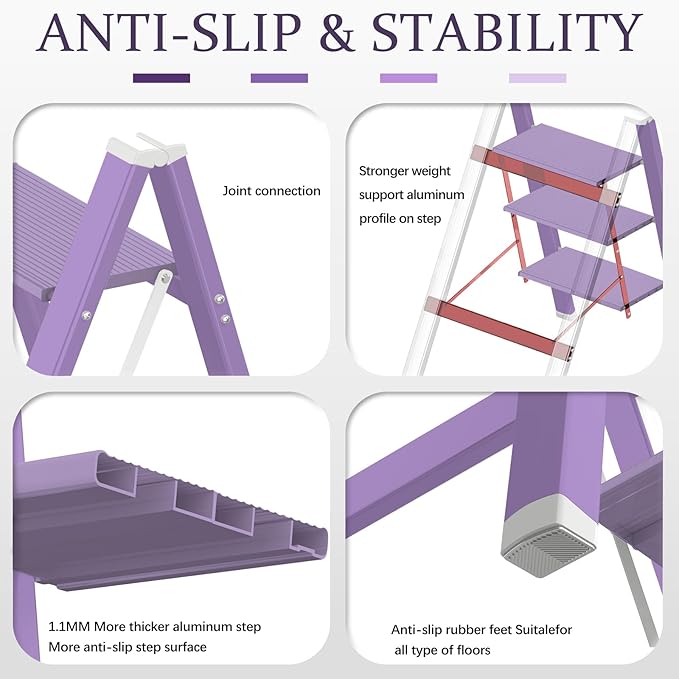 3 Step Lightweight Folding Ladder - Image 3