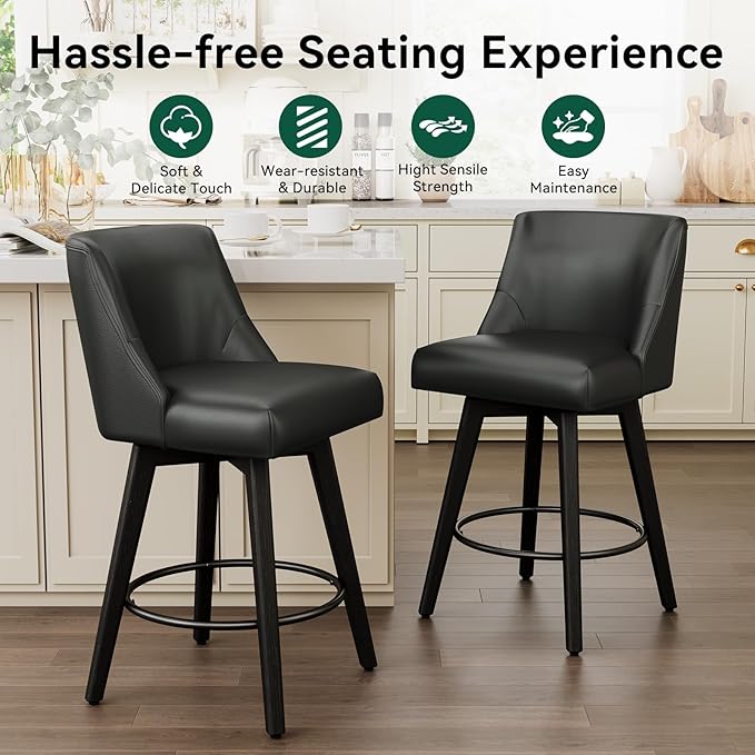 Vipbear Swivel Counter Height Bar Stools Set of 6, 26.8" H Counter Stools - Image 3