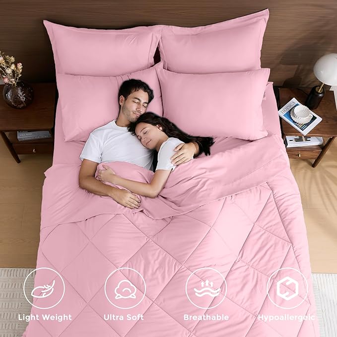 HEVUMYI Pink Queen Comforter Set - Image 2