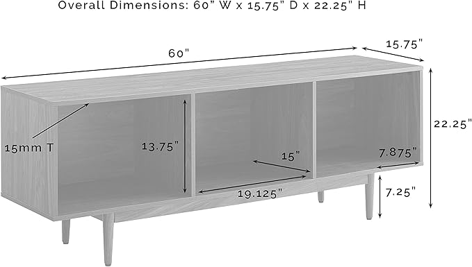 Crosley Furniture Liam Large Vinyl Record Storage TV Stand and Entertainment - Image 3
