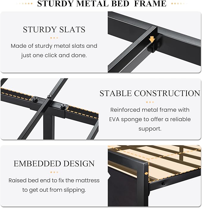 SHA CERLIN Full Size Bed Frame - Image 4