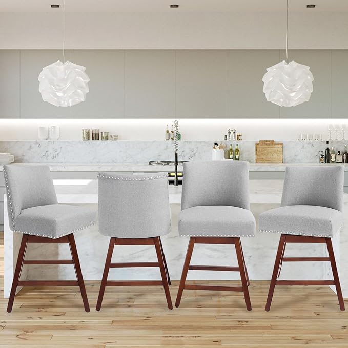 Counter Height Barstools Set of 4, 360° Swivel Bar Stools - Image 4