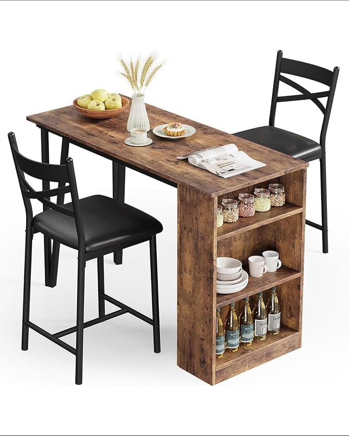 Garvee Bar Table and Chairs Set, 3 Piece Bar Table Set - Image 8