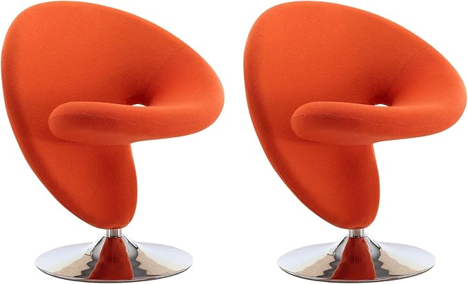 Manhattan Comfort Curl Swivel Accent Chair Set of 2 by ManhattanComfort