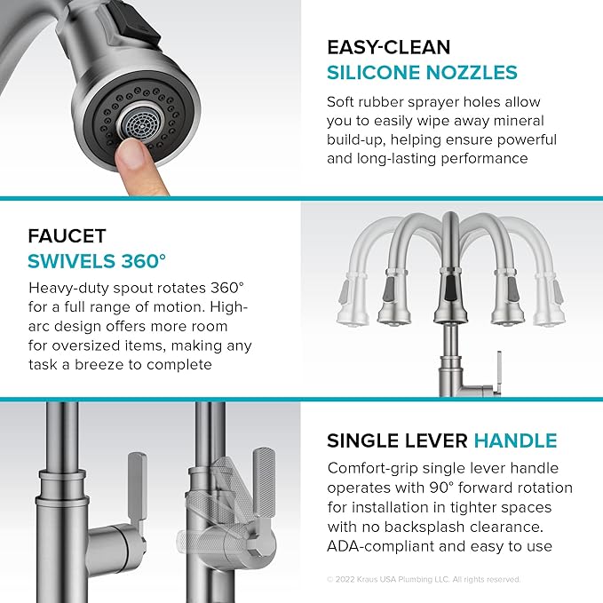 KRAUS Allyn Transitional Industrial Pull-Down Single Handle Kitchen Faucet in - Image 10