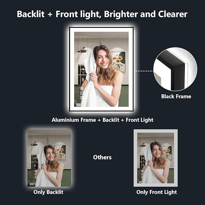 24x30 Inch LED Bathroom Mirror - Image 3