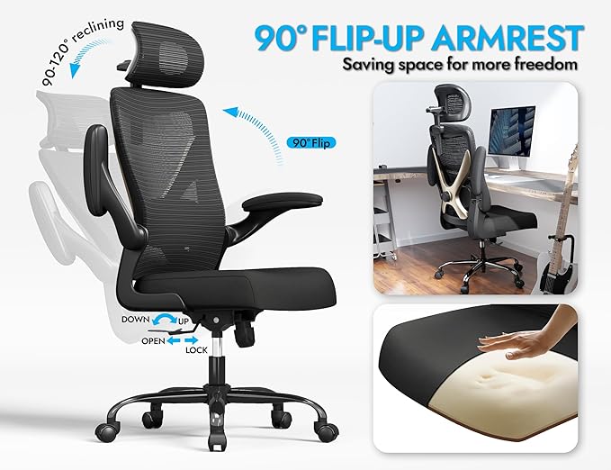 Ergonomic Office Chair-Mesh Computer Desk Chair Comfy, High-Back Gaming Chairs - Image 3