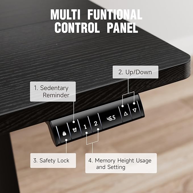 Veken Standing Desk Electric 47.2 Inch, Height Adjustable Sit Stand Up - Image 5
