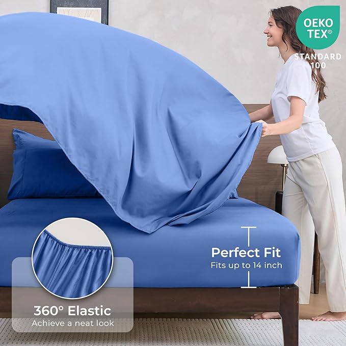 HEVUMYI Royal Blue Cali-King Comforter Set - Image 5