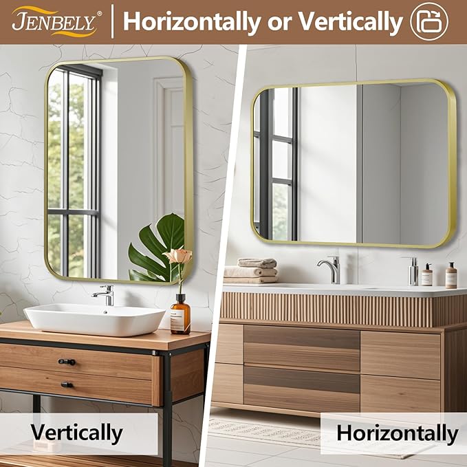 30x36 Inch Gold Mirror, Framed Rectangle Mirror - Image 5