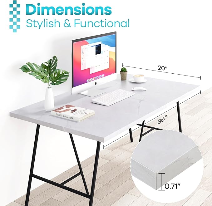 Kaboon Universal Tabletop 36"x20", Solid One-Piece Melamine Table Top, Double - Image 4