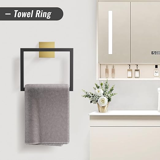 YACVCL 10-Piece Towel Bar Set, SUS304 Stainless Steel 23.6 Inch Towel Holder - Image 3