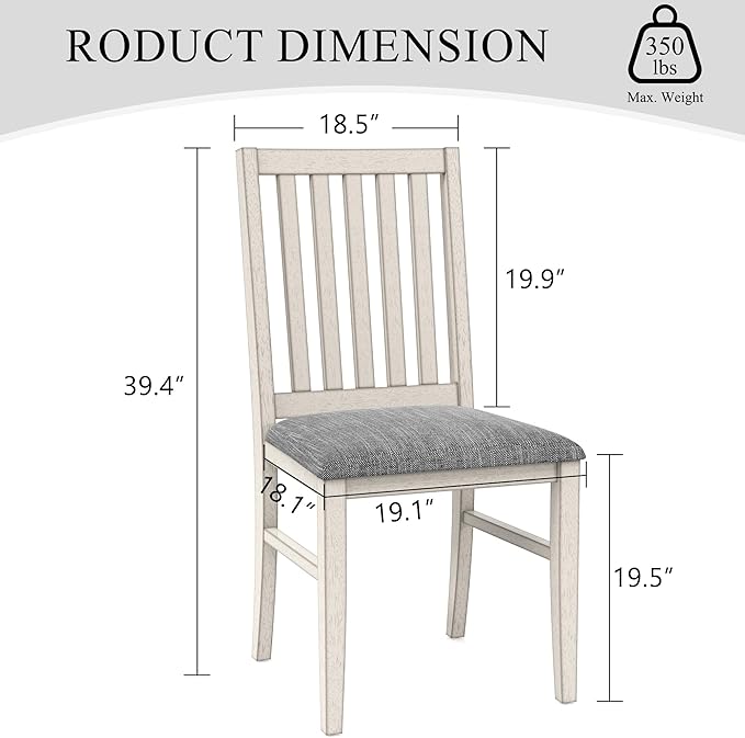 6-Piece Solid Wood Dining Table Set - Image 7