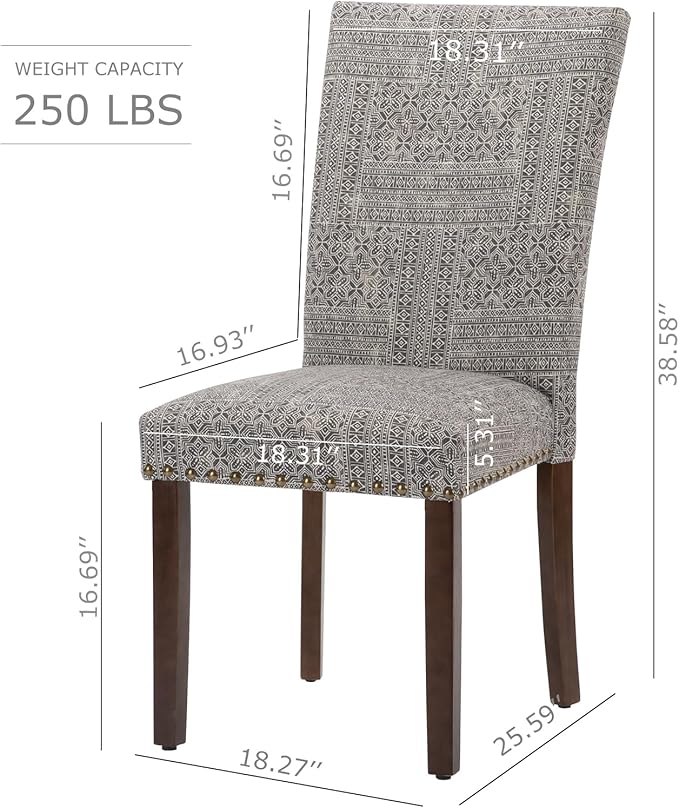 COLAMY Upholstered Parsons Dining Chairs Set of 6, Fabric Dining Room Kitchen - Image 3