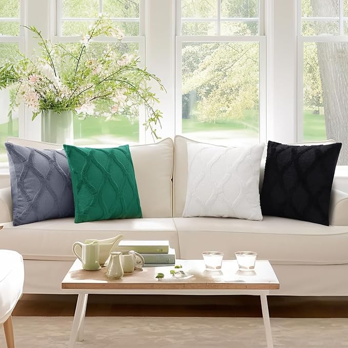 decorUhome Throw Pillow Covers 16x16 Inch Set of 2, Soft Plush Faux Fur Wool - Image 8