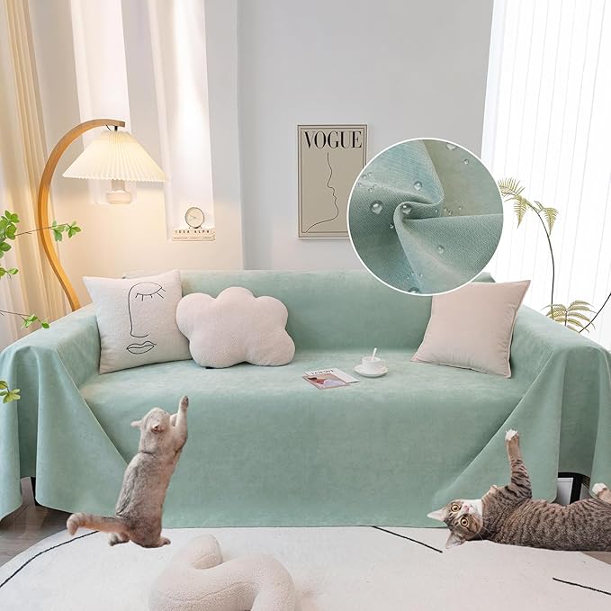 STACYPIK 100% Waterproof Sea Green Sofa Covers, Couch Cover by STACYPIK