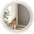 ULIKE Round Wood Mirror, 30 Inch Rustic Farmhouse Circle Mirror by ULIKE