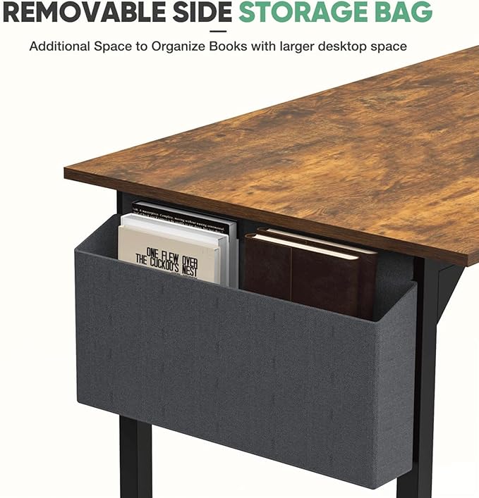40 Inch Desk Office with Storage, Modern Simple Style Gaming Computer Table - Image 4