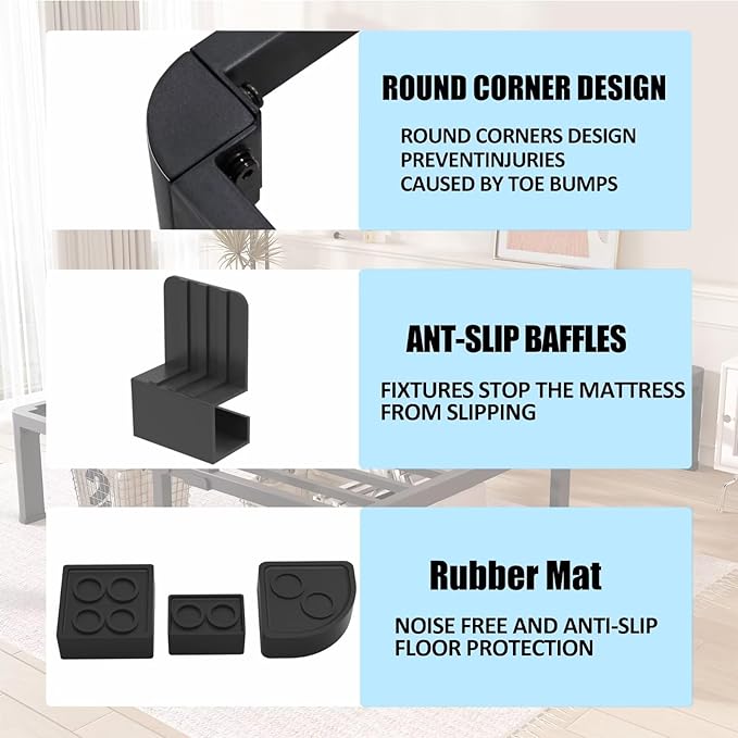 FUIOBYVV 18 Inch Queen Bed Frame - Image 4