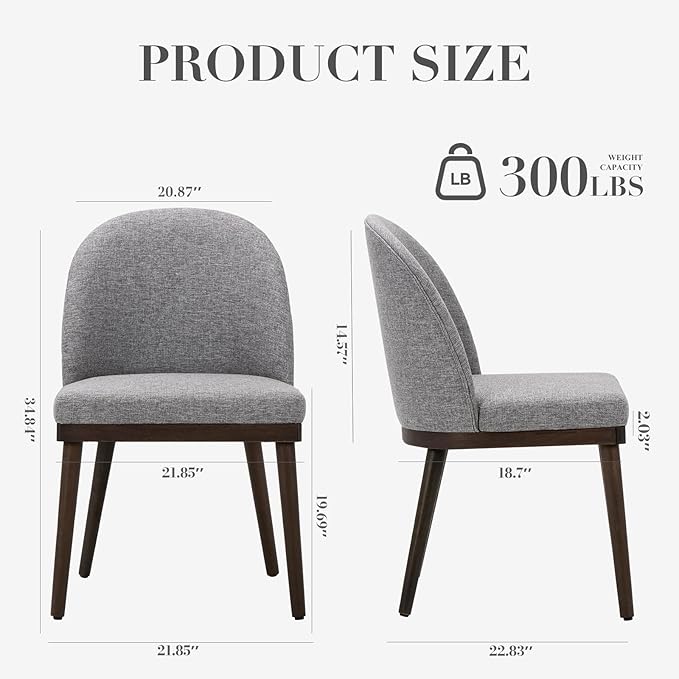 COLAMY Upholstered Dining Chairs Set of 4, Wooden Kitchen Chairs - Image 2