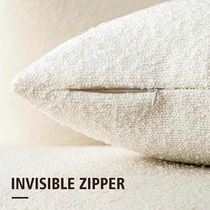 Foindtower Pack of 2, Decorative Textured Boucle Throw Pillow Covers Accent - Image 2
