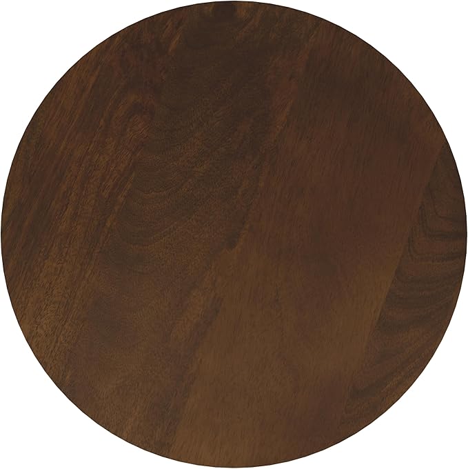 HomePop Walnut Mango Wood End/Side Round Table - Image 8