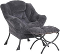LITA Lazy Chair with Ottoman, Modern Accent Leisure Upholstered Sofa Chair by LITA