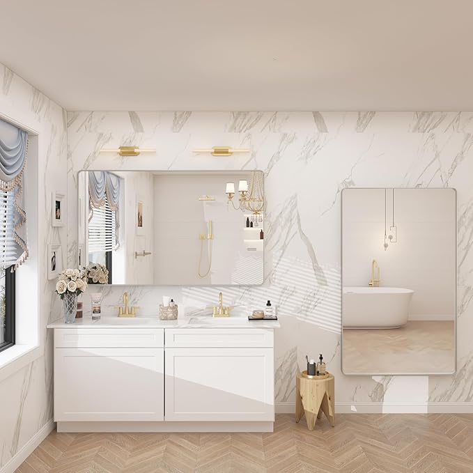 48x30 Silver Brushed Bathroom Mirror - Image 6
