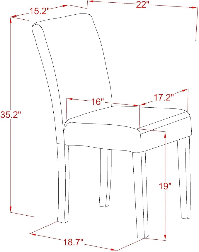 East West Furniture LGAB5-LWH-02 5 Piece Dining Set Includes a Rectangle Dining - Image 13