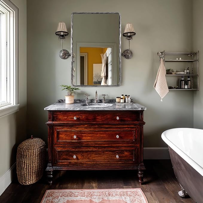 ANDY STAR Hand-Forged Silver Bathroom Mirror - Image 7