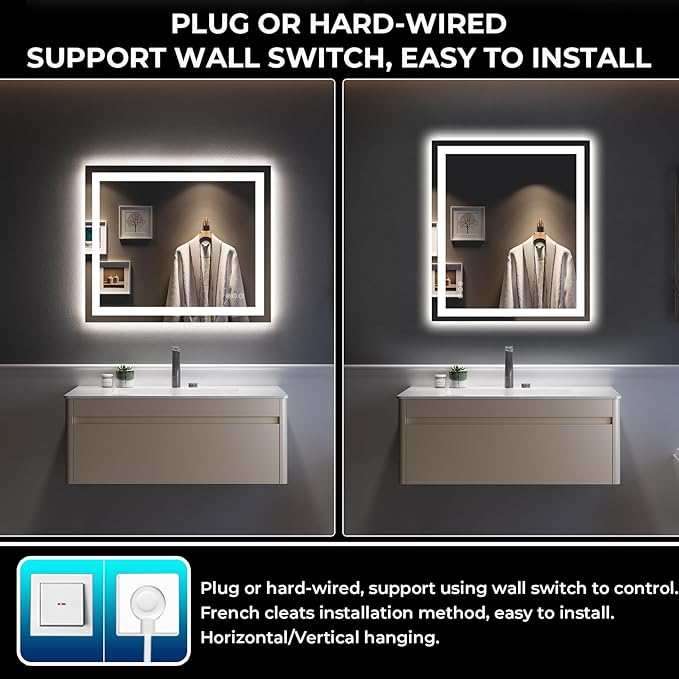 28x36 Inch LED Bathroom Mirror - Image 7