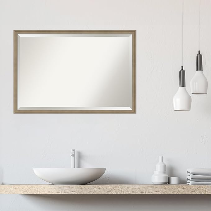 Amanti Art Brown Bathroom Mirror - Image 6