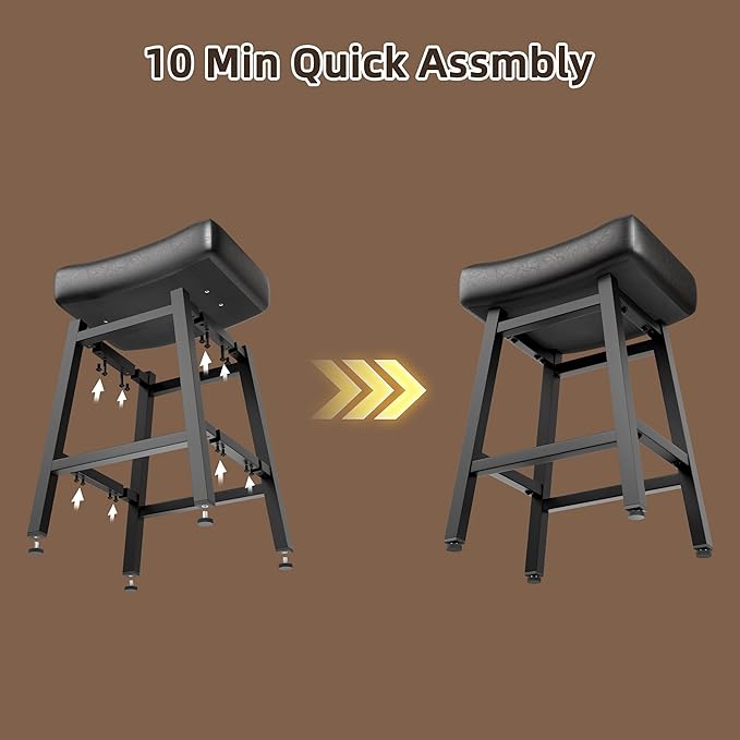 Counter Height Bar Stools Set of 6, 24 Inch Backless BarStools - Image 9