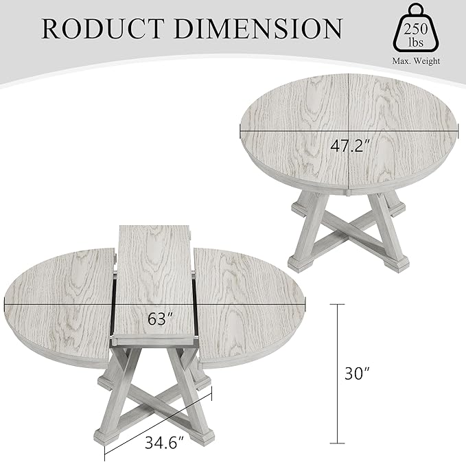 6-Piece Solid Wood Dining Table Set - Image 6
