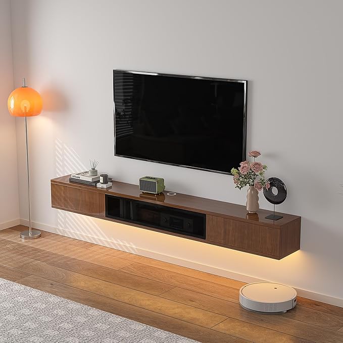 High Gloss Floating TV Stand, Under TV Floating Shelf, Floating TV Cabinet by Furninova