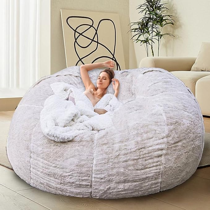 Bean Bag Chair for Adults Kids Without Filling Comfy Oversized Round Lazy Sofa by FunnyFurnitureforYourHous