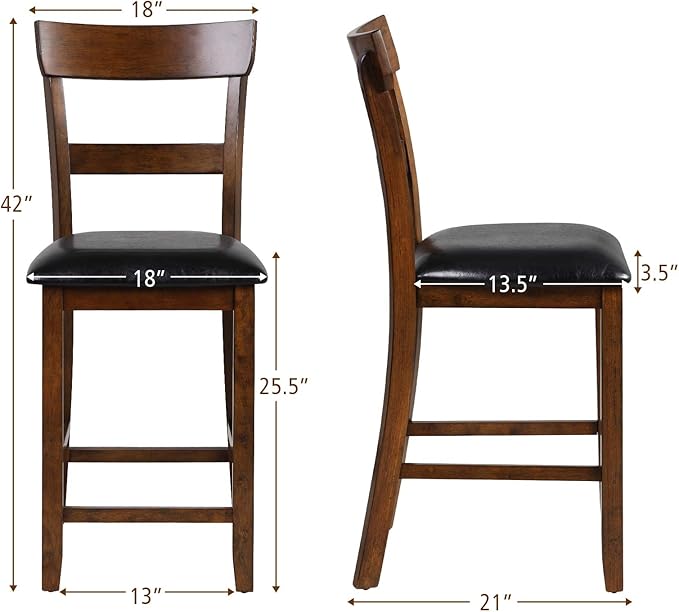 COSTWAY Barstools Set of 4, 25.5-Inch Counter Height Chair - Image 3