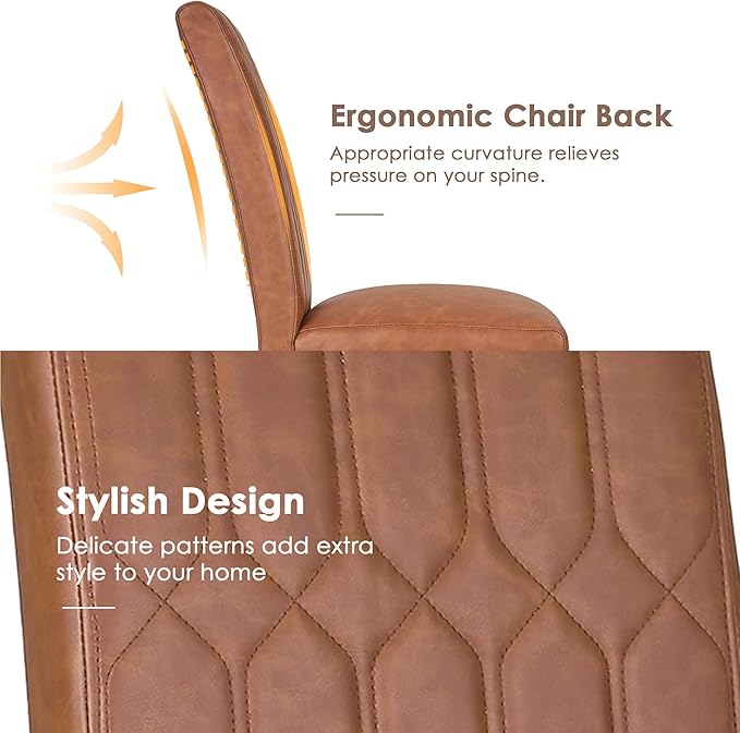 VECELO Upholstered Dining Chairs Set of 4, Modern PU Leather Accent Parsons - Image 4
