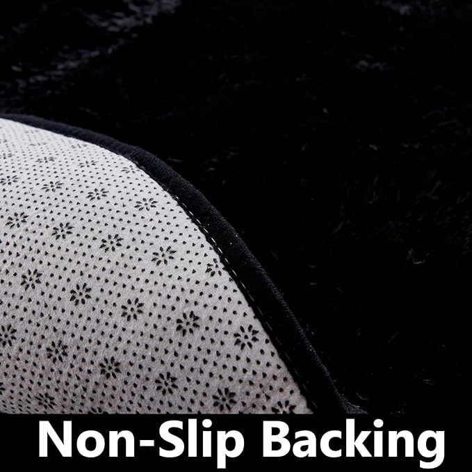 FJZFING Black Round Rug Ultra-Soft Plush Modern 6x6 Circle Area Rug - Image 6
