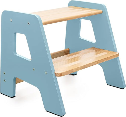 2-Step Wooden Step Stool for Toddlers | Kids Stool for Bathroom Sink & Kitchen by Ocodile