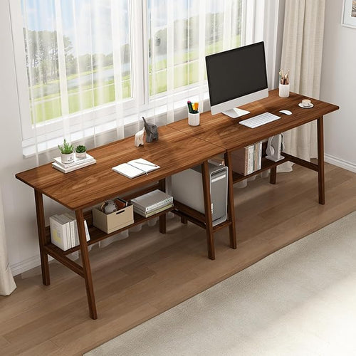 2-Person Writing Desk with Bookshelf by NELYE