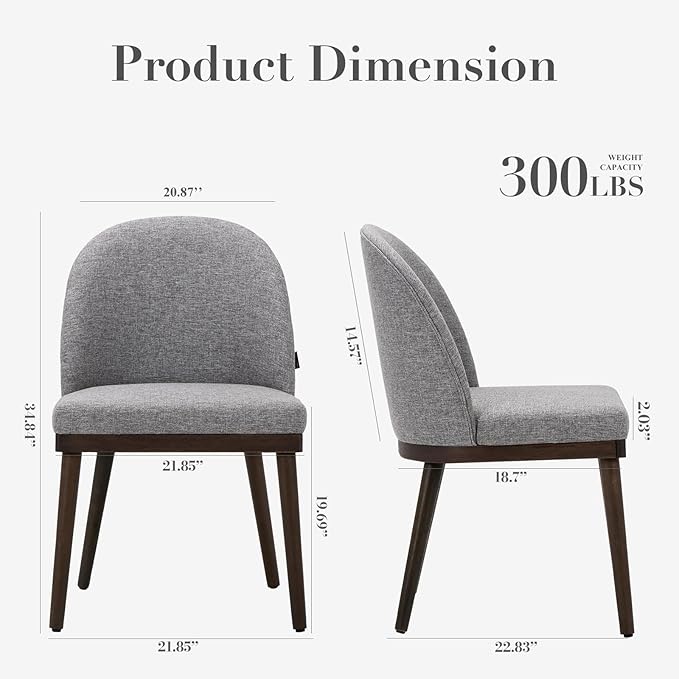 COLAMY Upholstered Dining Chairs Set of 2, Large Dining Room Kitchen Chairs - Image 2