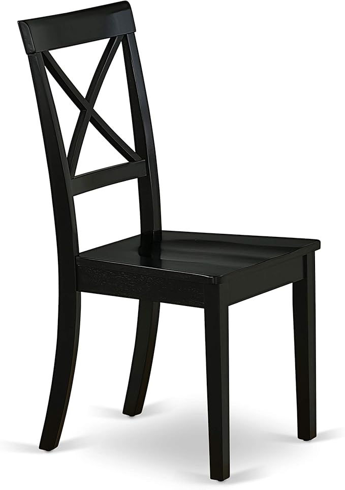 East West Furniture SHBO5-BLK-W 5 Piece Dining Set Includes a Round Kitchen - Image 4