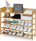 Bamboo Shoe Rack Organizer, 5 Tier Shoe Shelf Storage Organizer, by SOBIBO