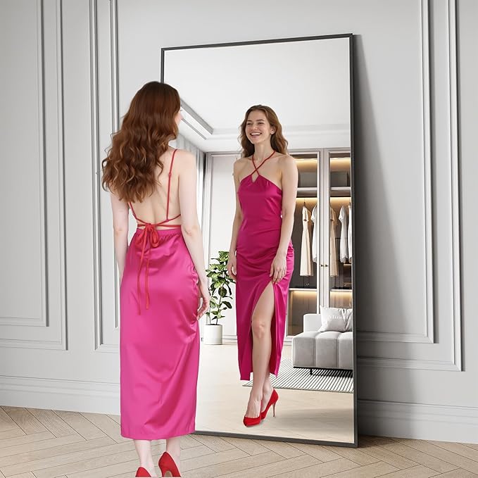 Bathroom Mirror 36x71 Black Bathroom Wall-Mounted Mirrors, Modern Vanity Mirror - Image 2