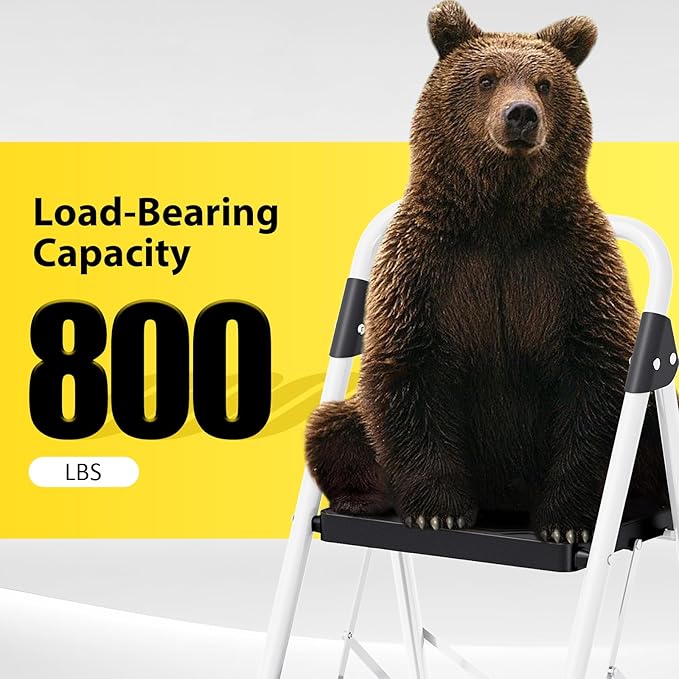 KINGRACK 4 Step Folding Ladder, 800lbs Capacity Step Stool - Image 4