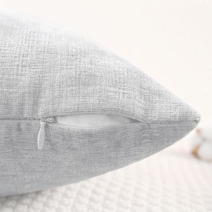 CaliTime Throw Pillow Covers Decorative 26 X 26 Inches Pack of 2 Cozy Chenille - Image 3