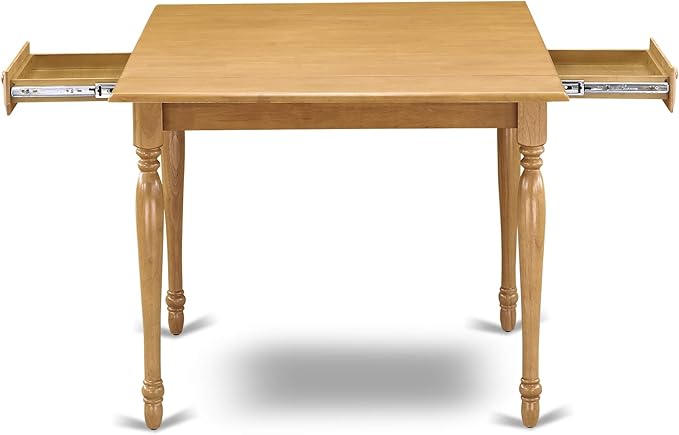 East West Furniture MZAN5-OAK-W 5 Piece Modern Dining Table Set Includes a - Image 7