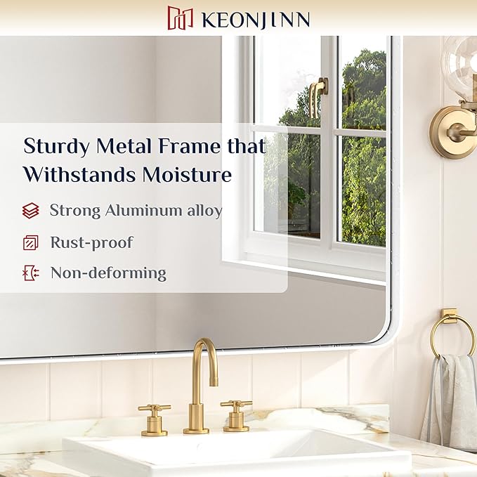 Keonjinn White Bathroom Mirrors - Image 7