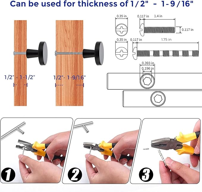 Ravinte 40 Pack 1-1/4 Inch Kitchen Cabinet Knobs Solid Round Dresser Drawer - Image 4